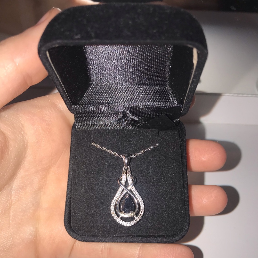Sterling Silver Black Diamond Necklace